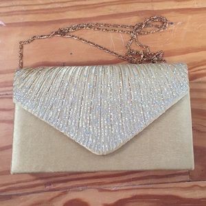 Bedazzled Gold Clutch